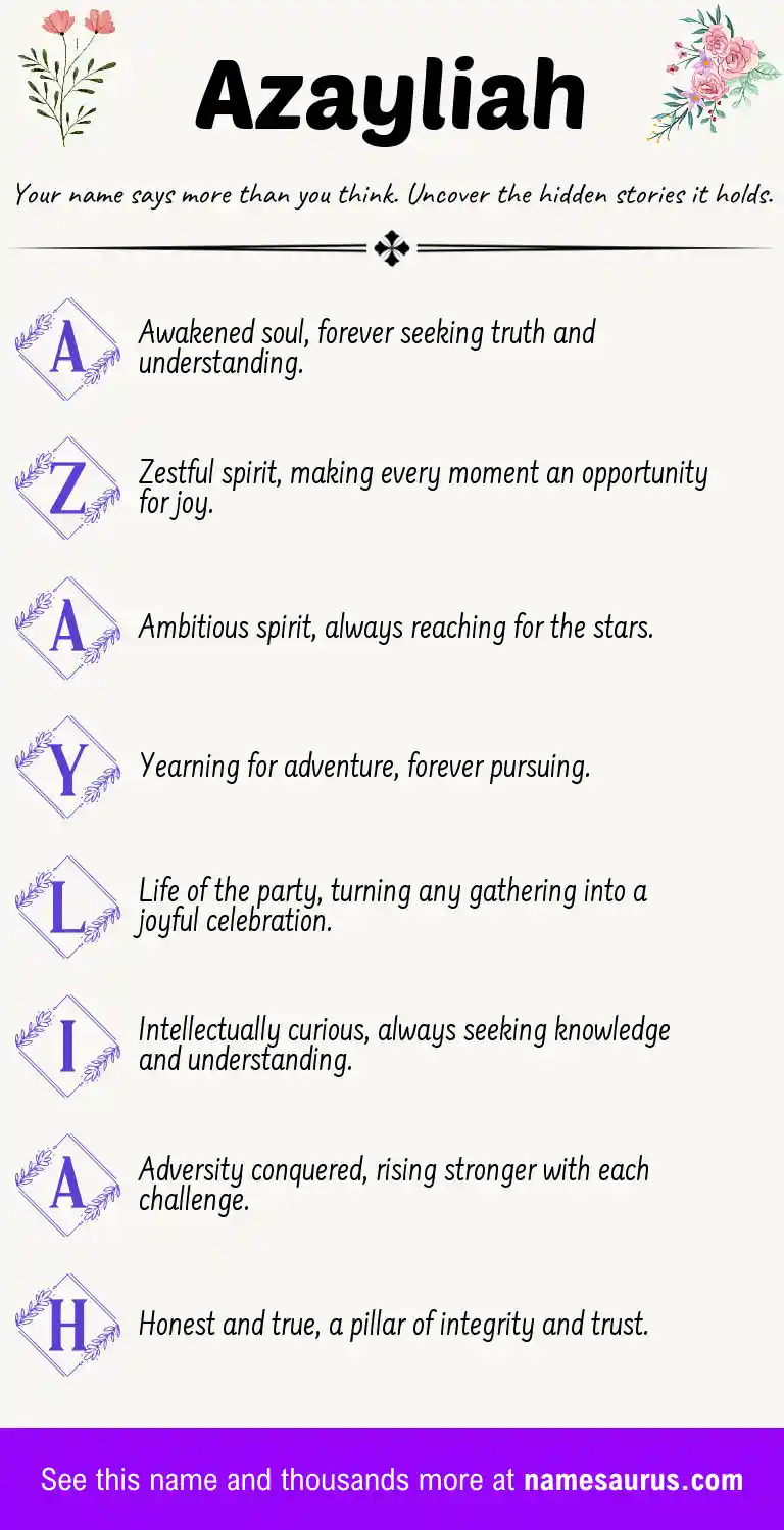 Acrostic poem about Azayliah.