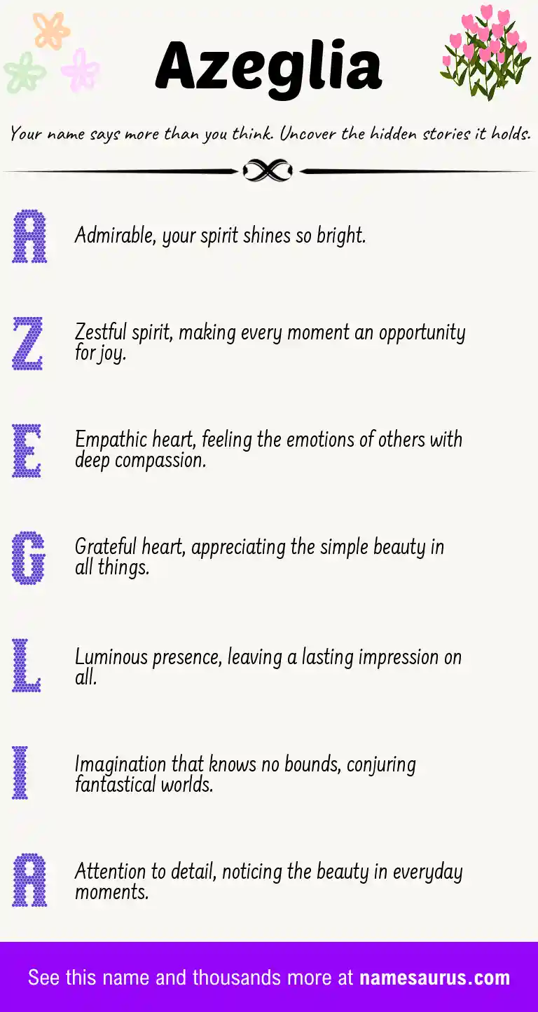 Acrostic poem about Azeglia.