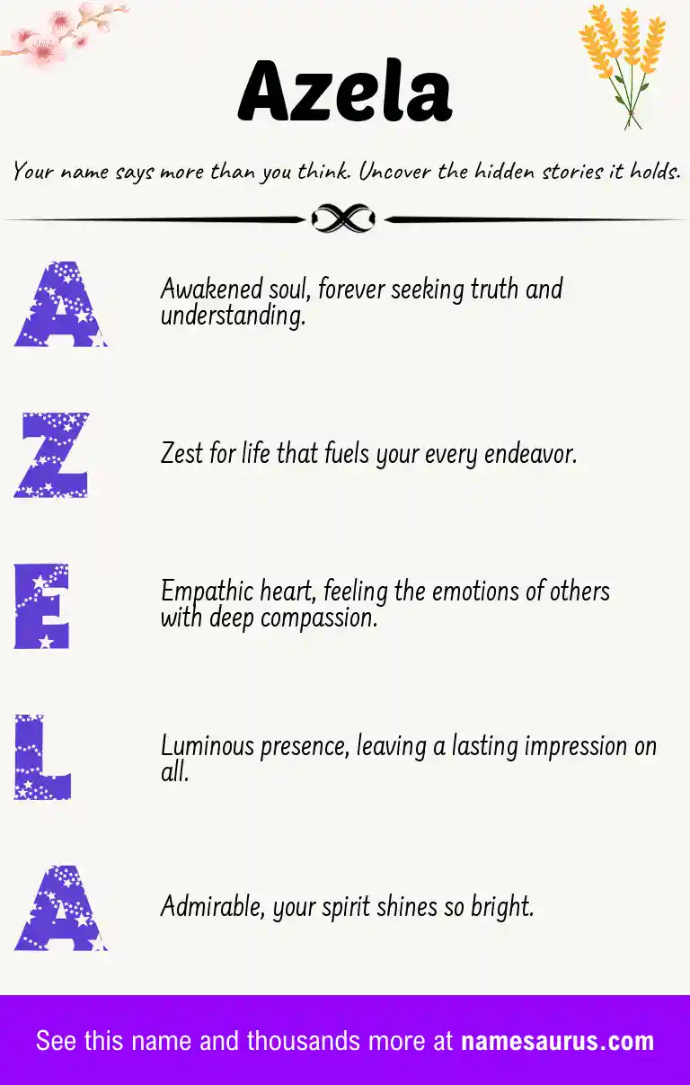 Acrostic poem about Azela.
