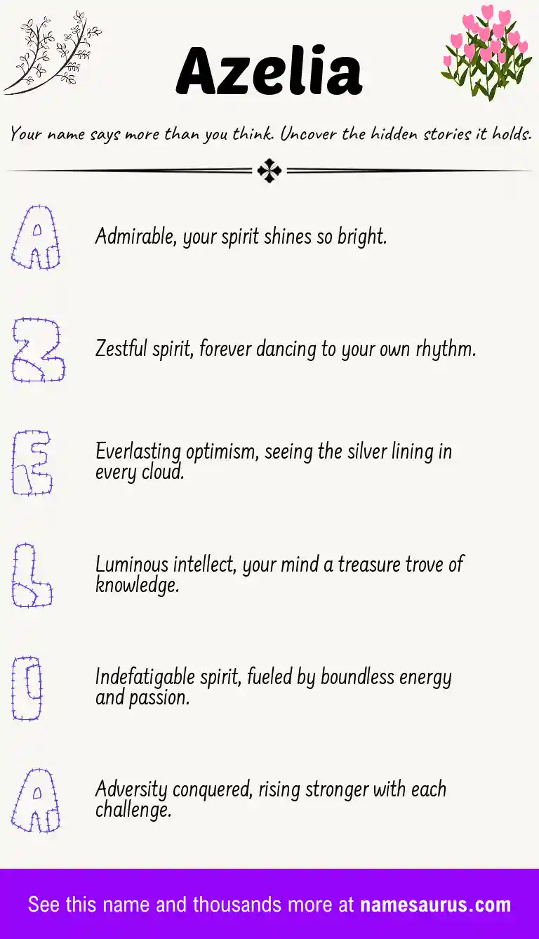 Acrostic poem about Azelia.