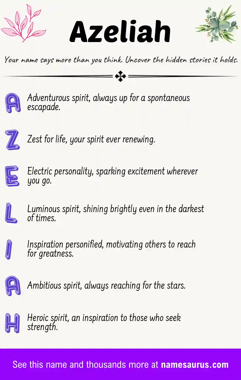 Acrostic poem about Azeliah.