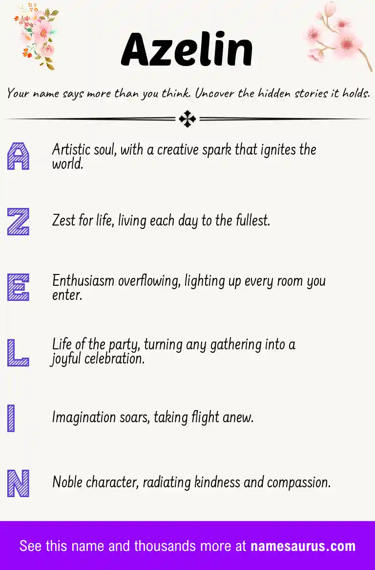 Acrostic poem about Azelin.