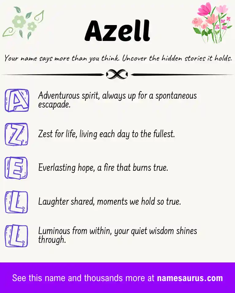 Acrostic poem about Azell.