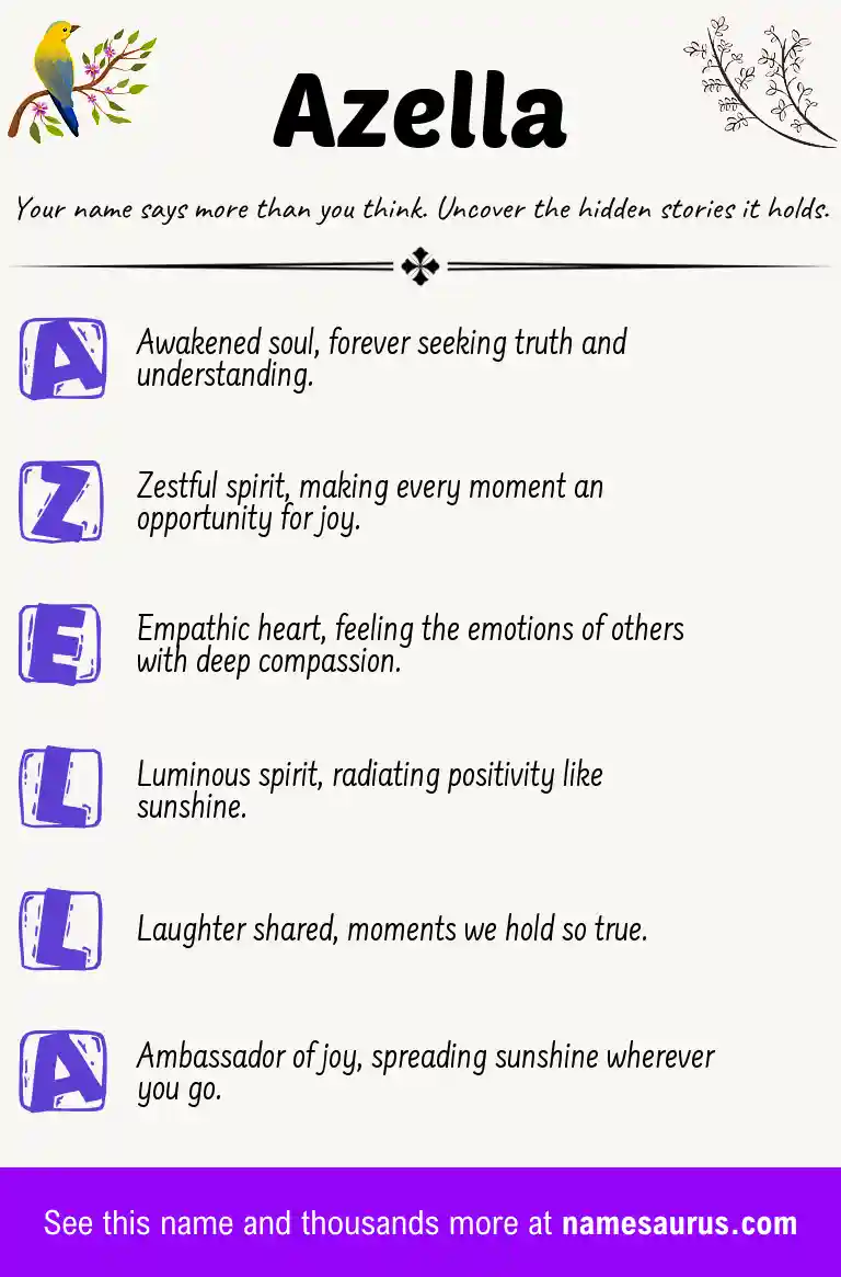 Acrostic poem about Azella.