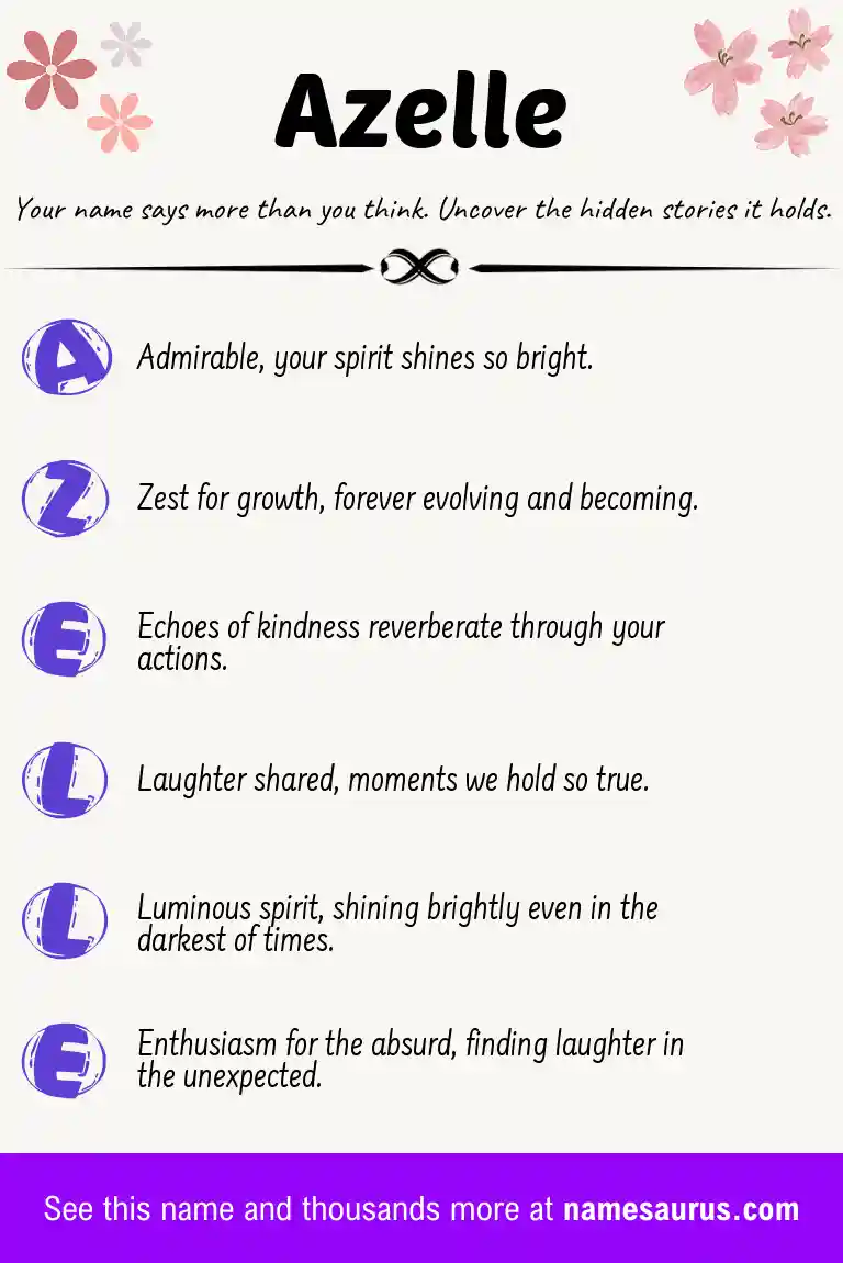 Acrostic poem about Azelle.