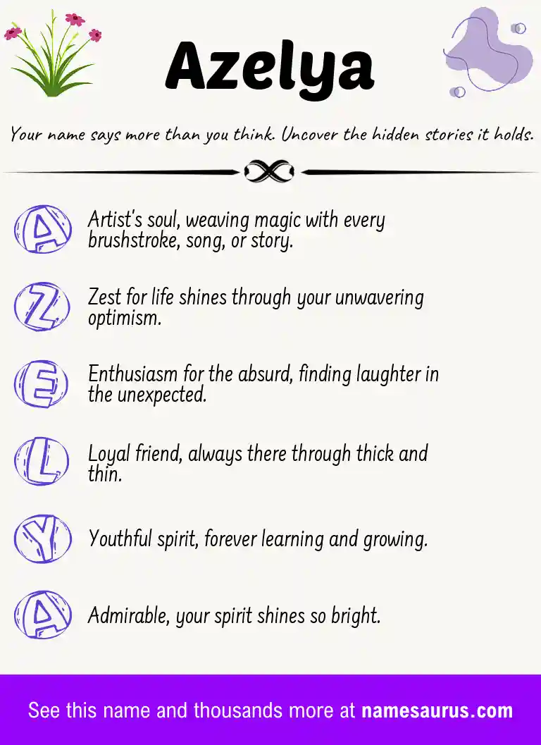 Acrostic poem about Azelya.