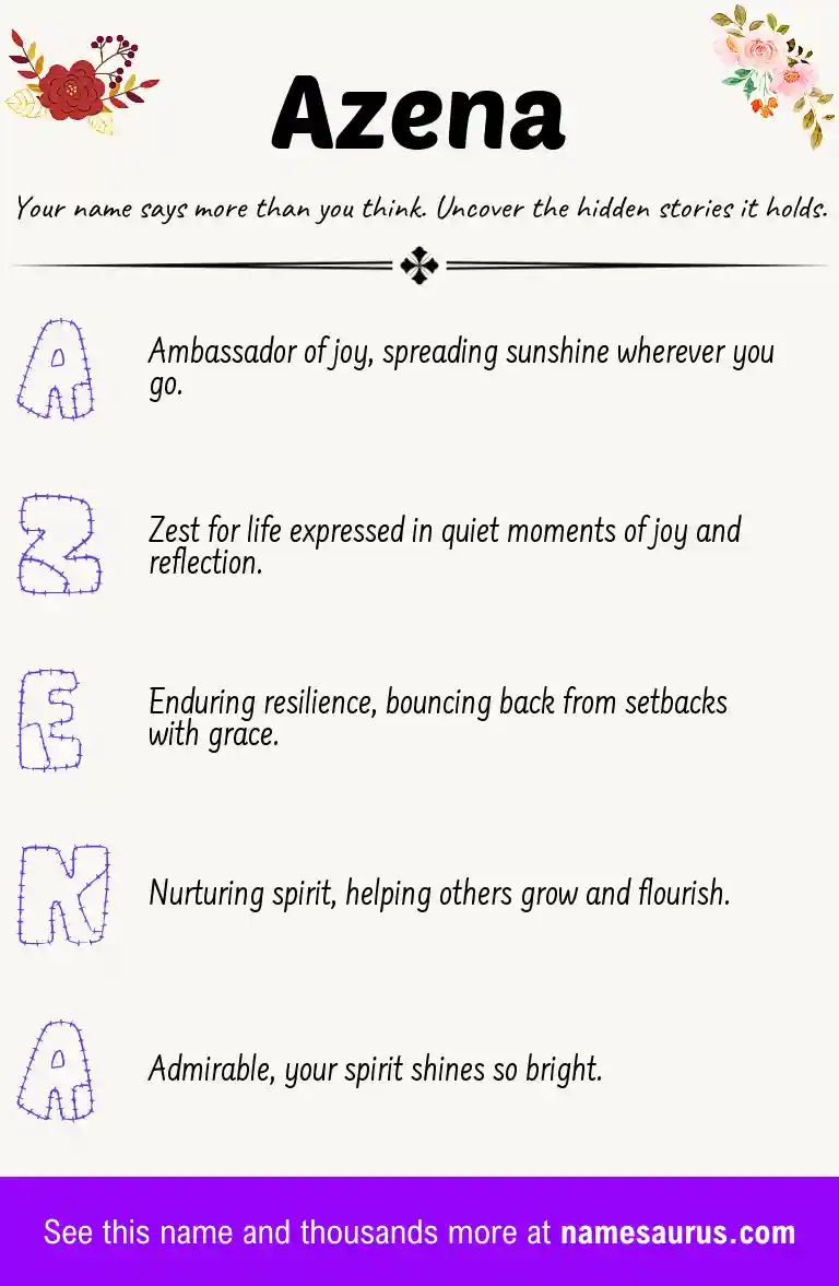 Acrostic poem about Azena.