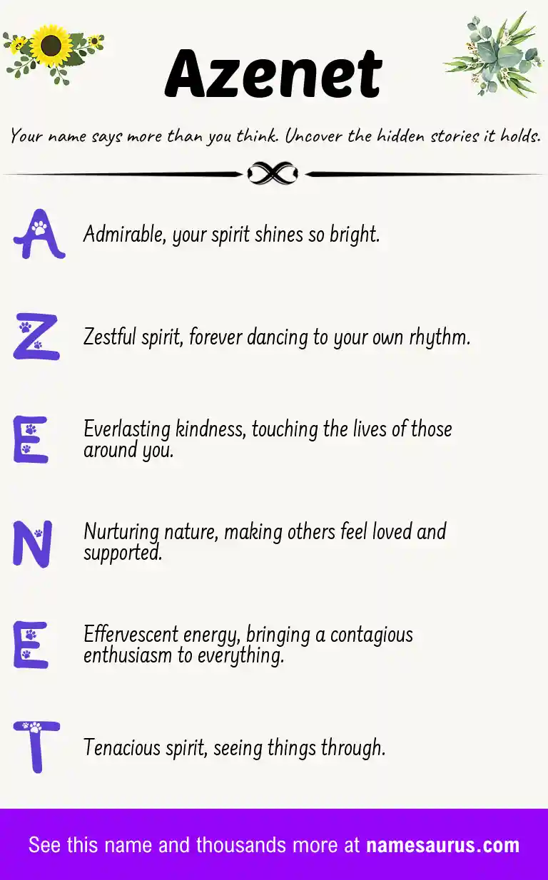 Acrostic poem about Azenet.