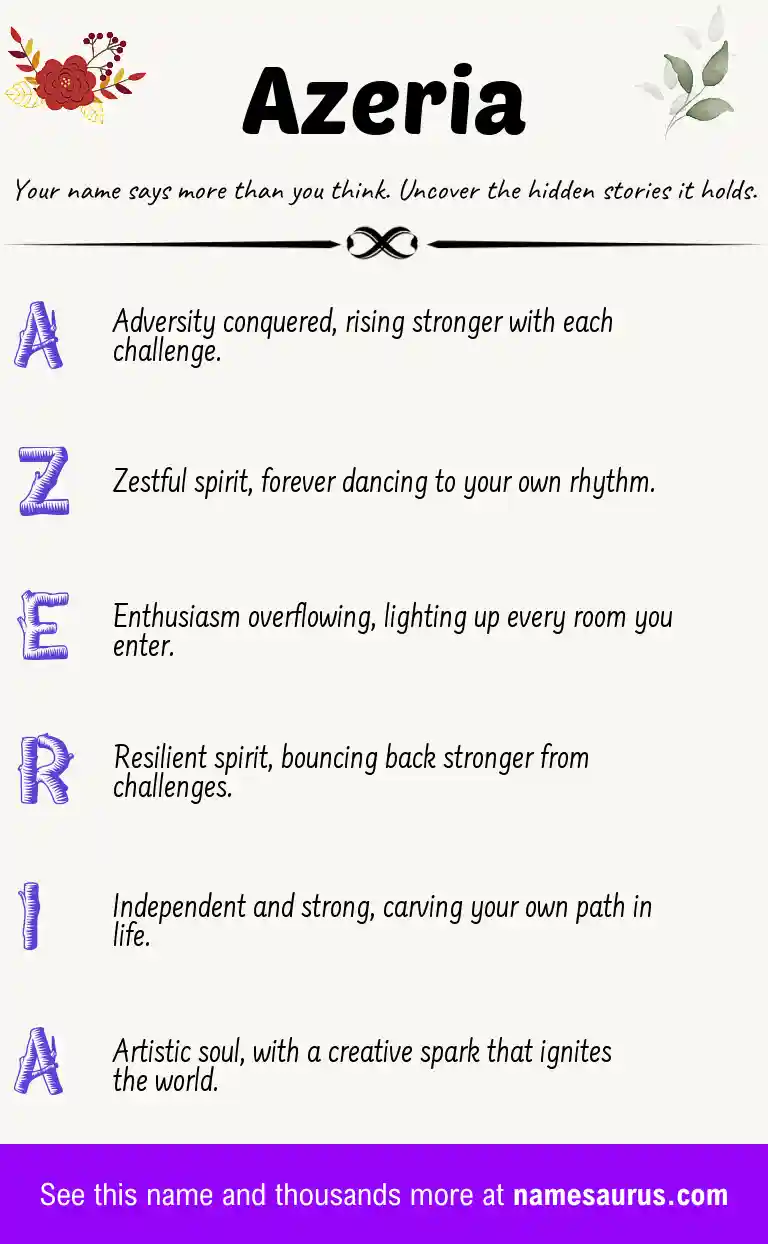 Acrostic poem about Azeria.