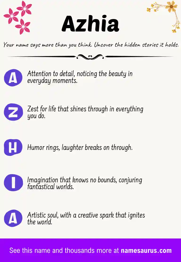 Acrostic poem about Azhia.