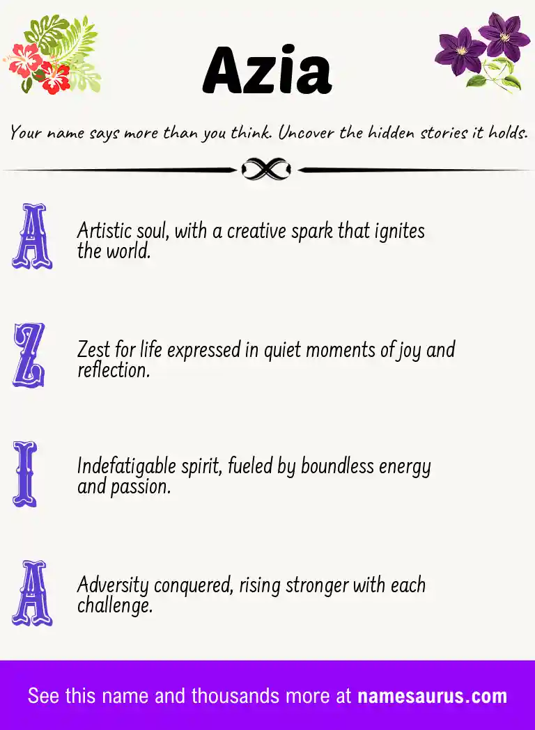 Acrostic poem about Azia.