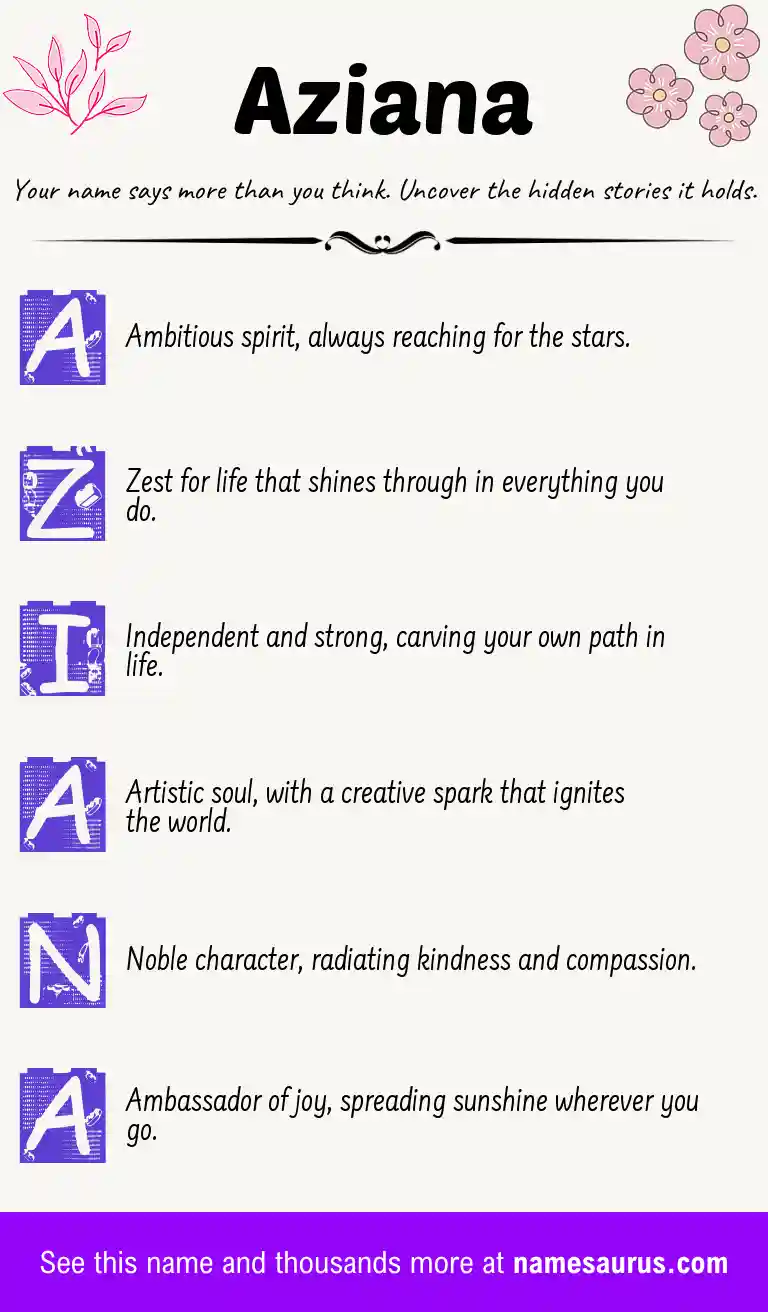 Acrostic poem about Aziana.