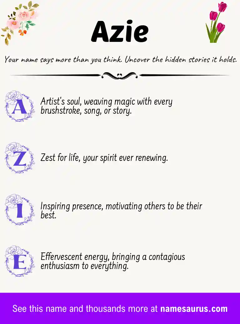 Acrostic poem about Azie.