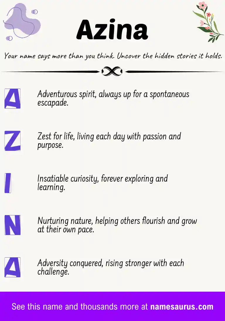 Acrostic poem about Azina.