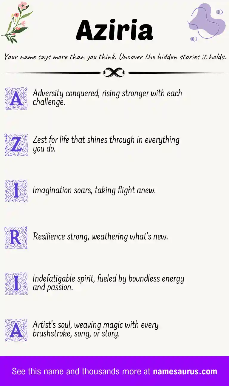 Acrostic poem about Aziria.