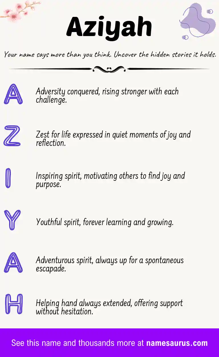 Acrostic poem about Aziyah.