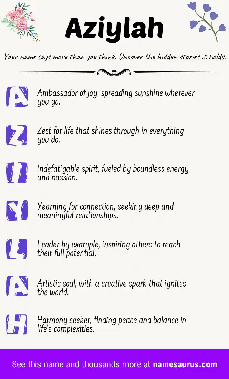 Acrostic poem about Aziylah.