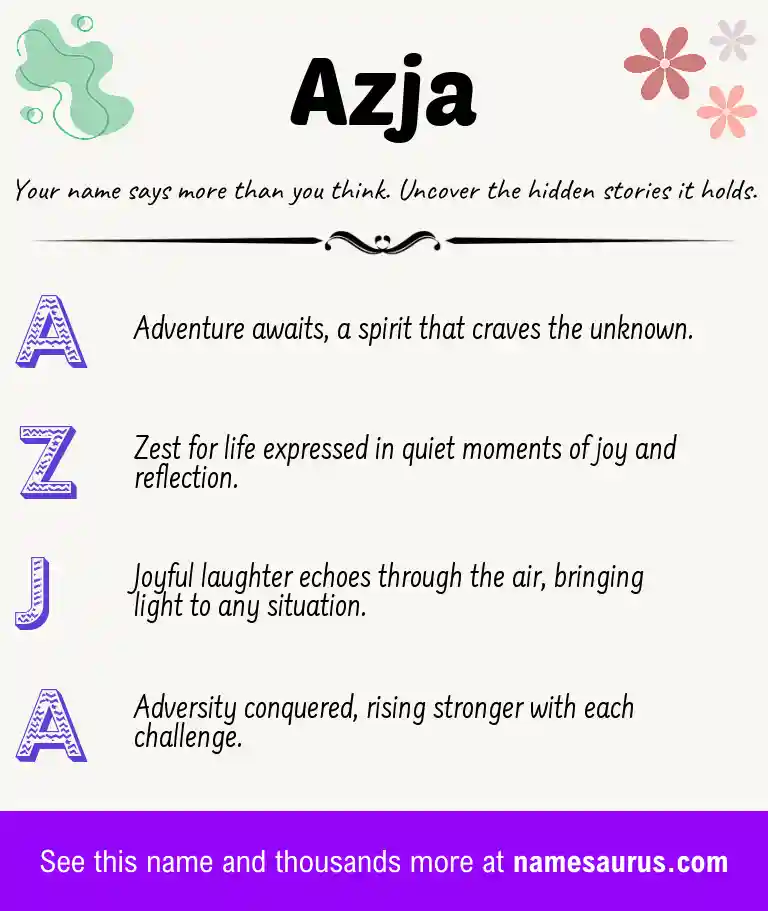 Acrostic poem about Azja.