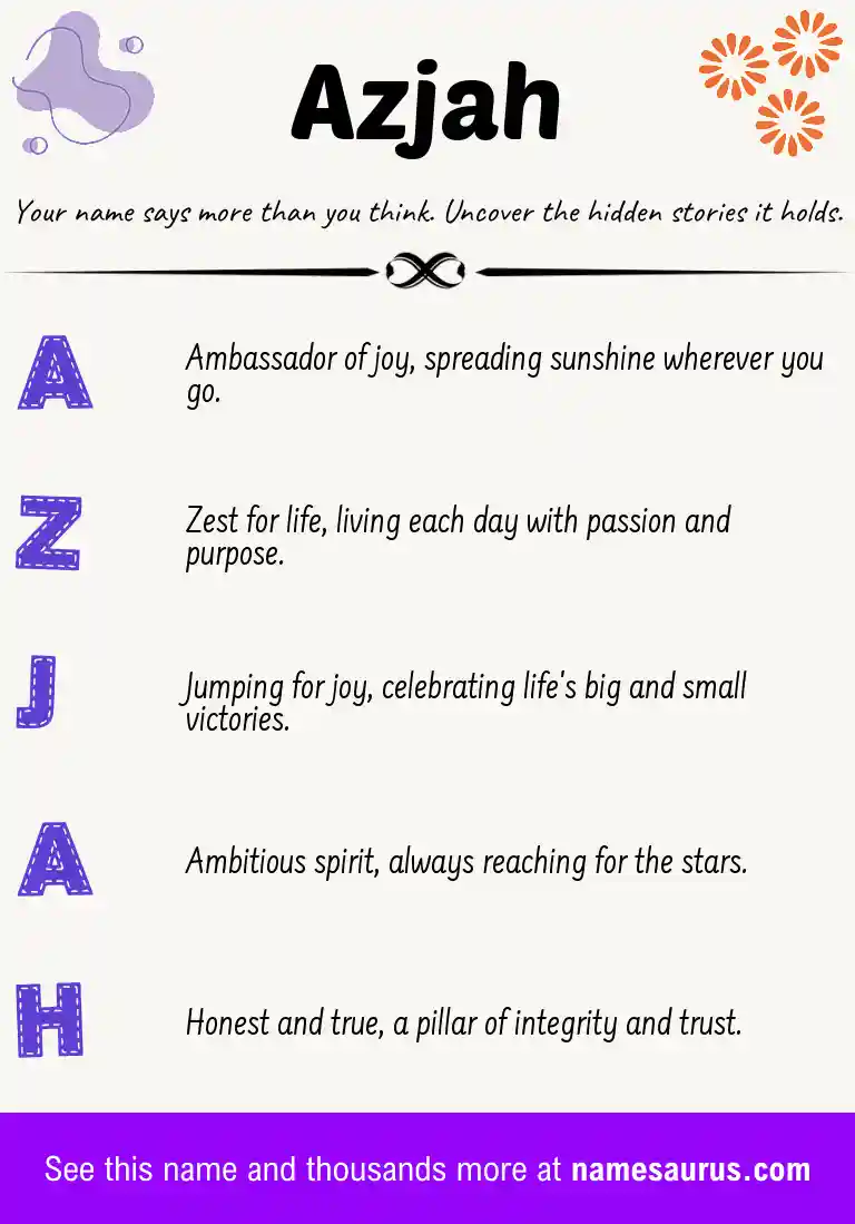 Acrostic poem about Azjah.
