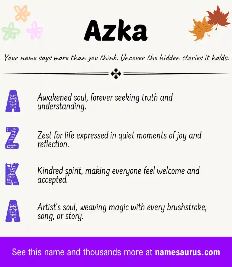 Acrostic poem about Azka.
