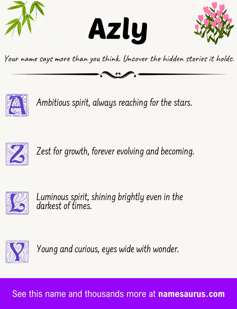 Acrostic poem about Azly.