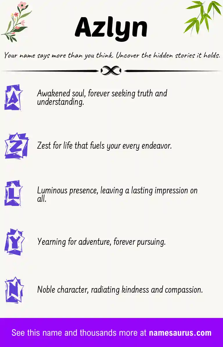 Acrostic poem about Azlyn.