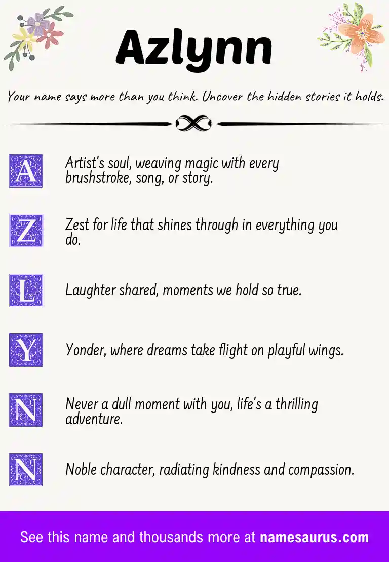 Acrostic poem about Azlynn.