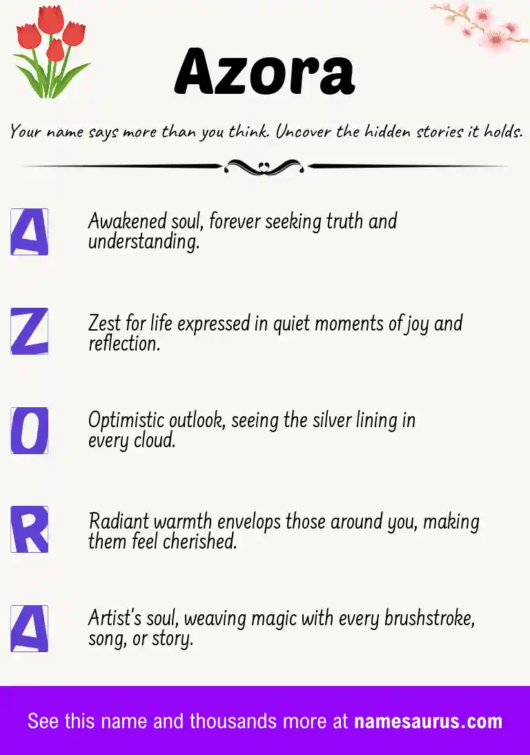 Acrostic poem about Azora.