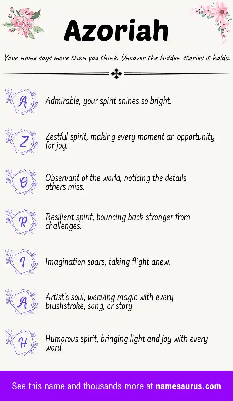 Acrostic poem about Azoriah.