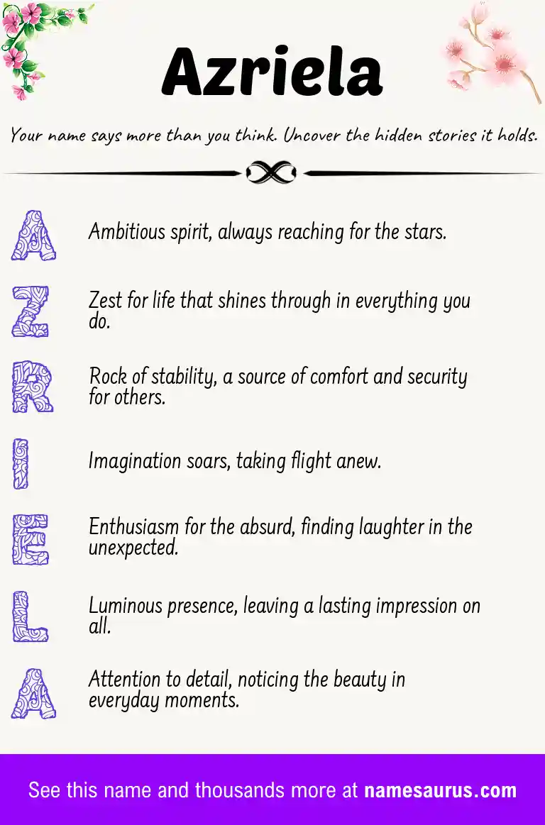 Acrostic poem about Azriela.