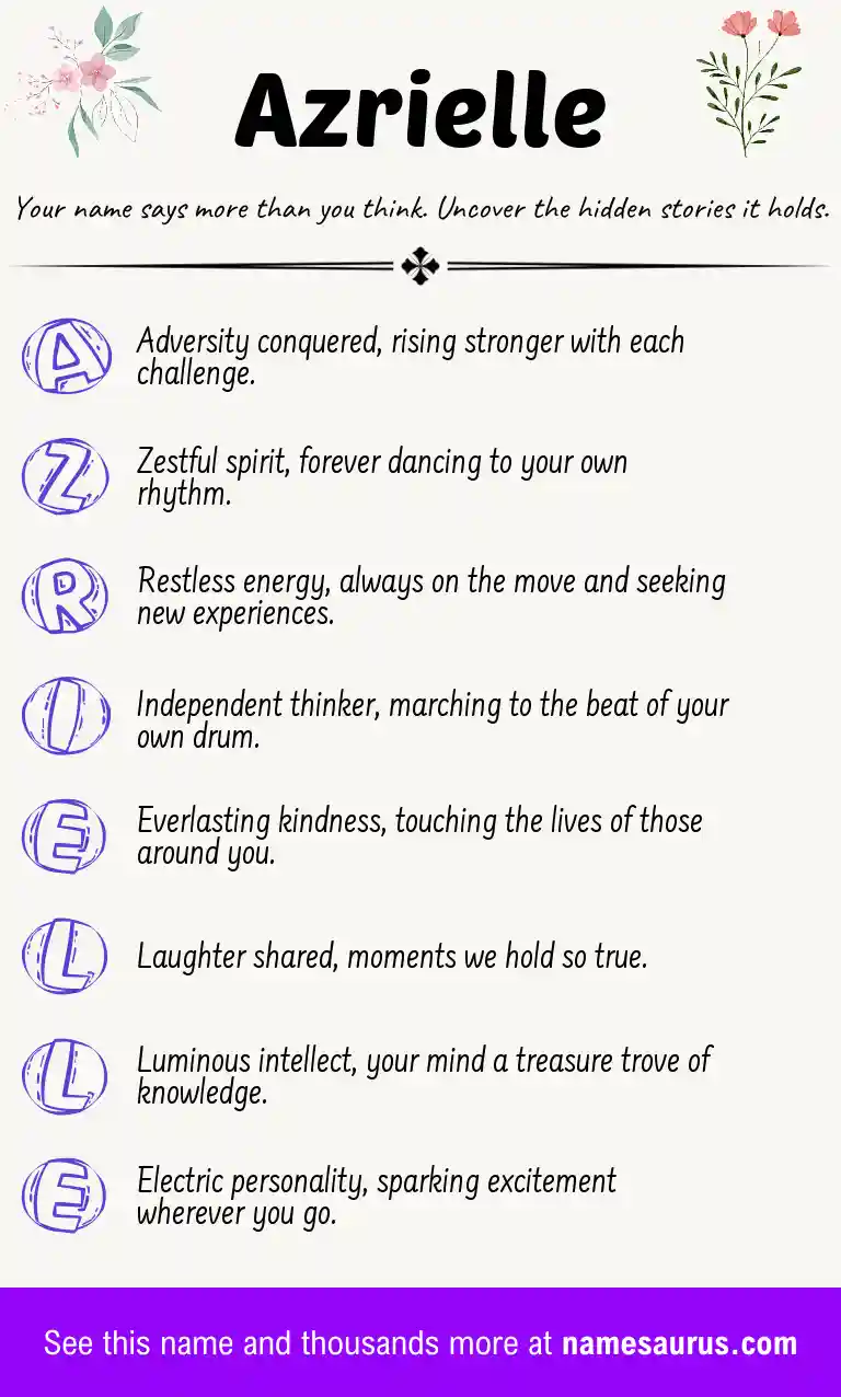Acrostic poem about Azrielle.