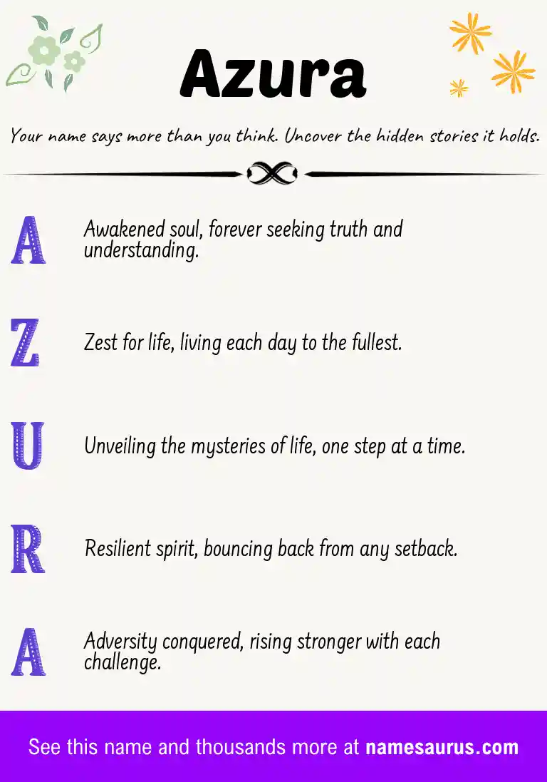 Acrostic poem about Azura.
