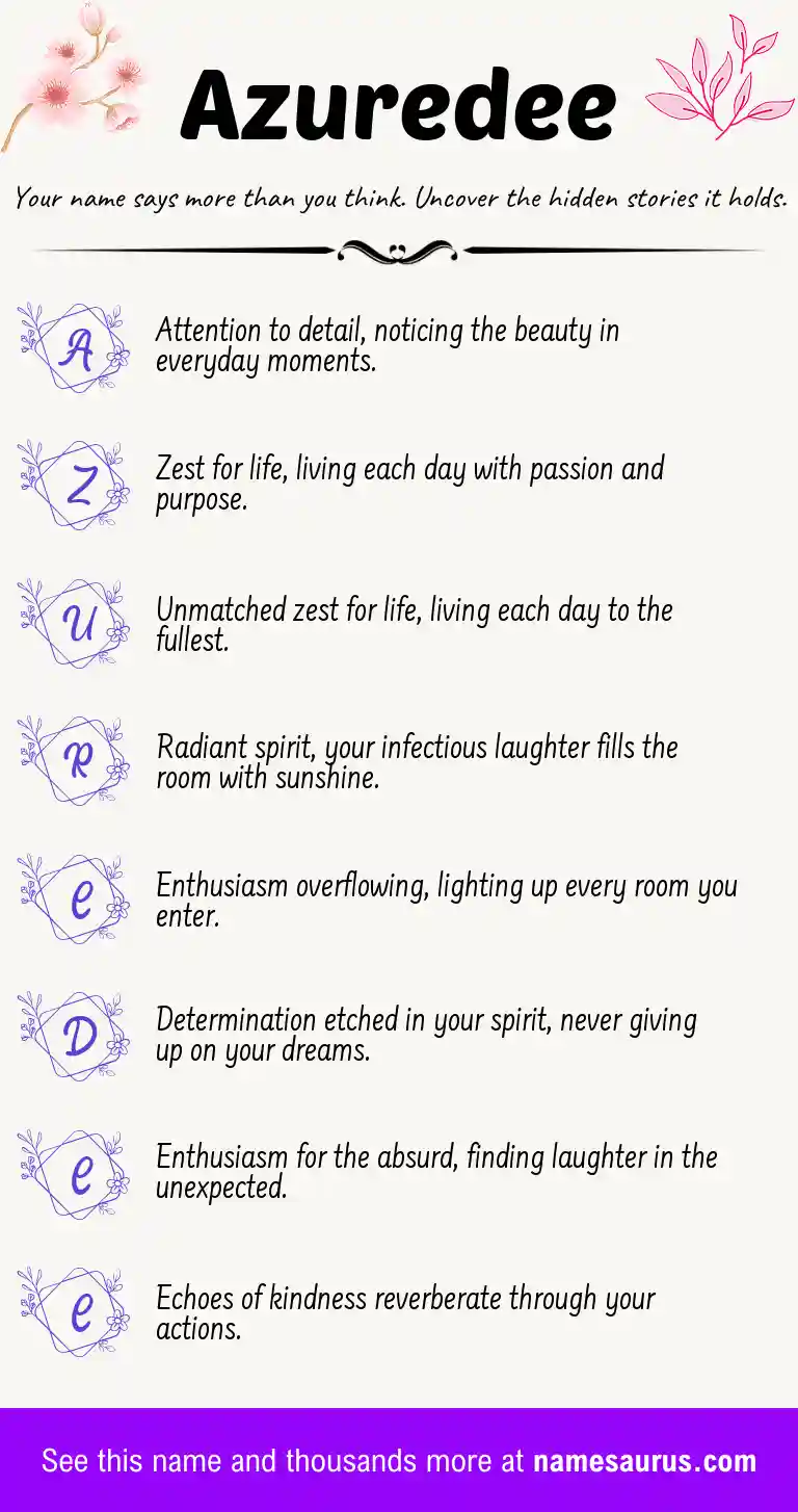 Acrostic poem about Azuredee.