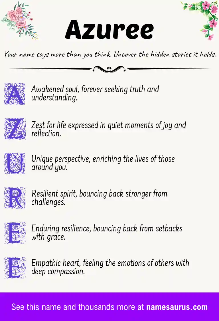 Acrostic poem about Azuree.