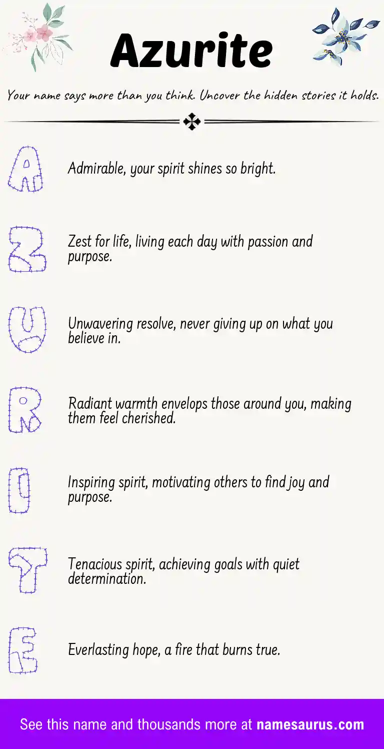 Acrostic poem about Azurite.
