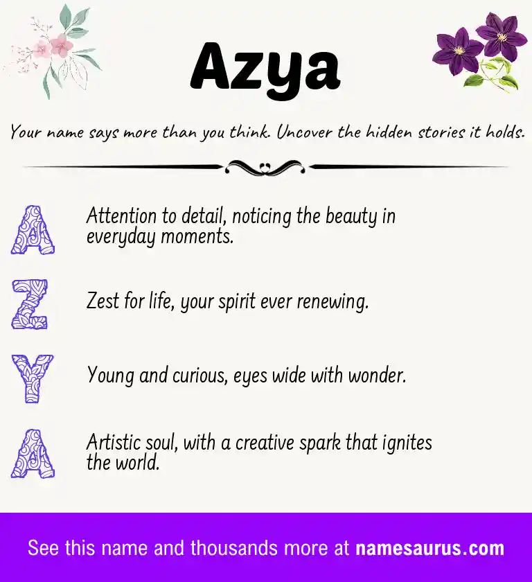 Acrostic poem about Azya.