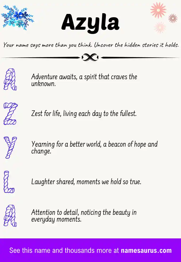 Acrostic poem about Azyla.
