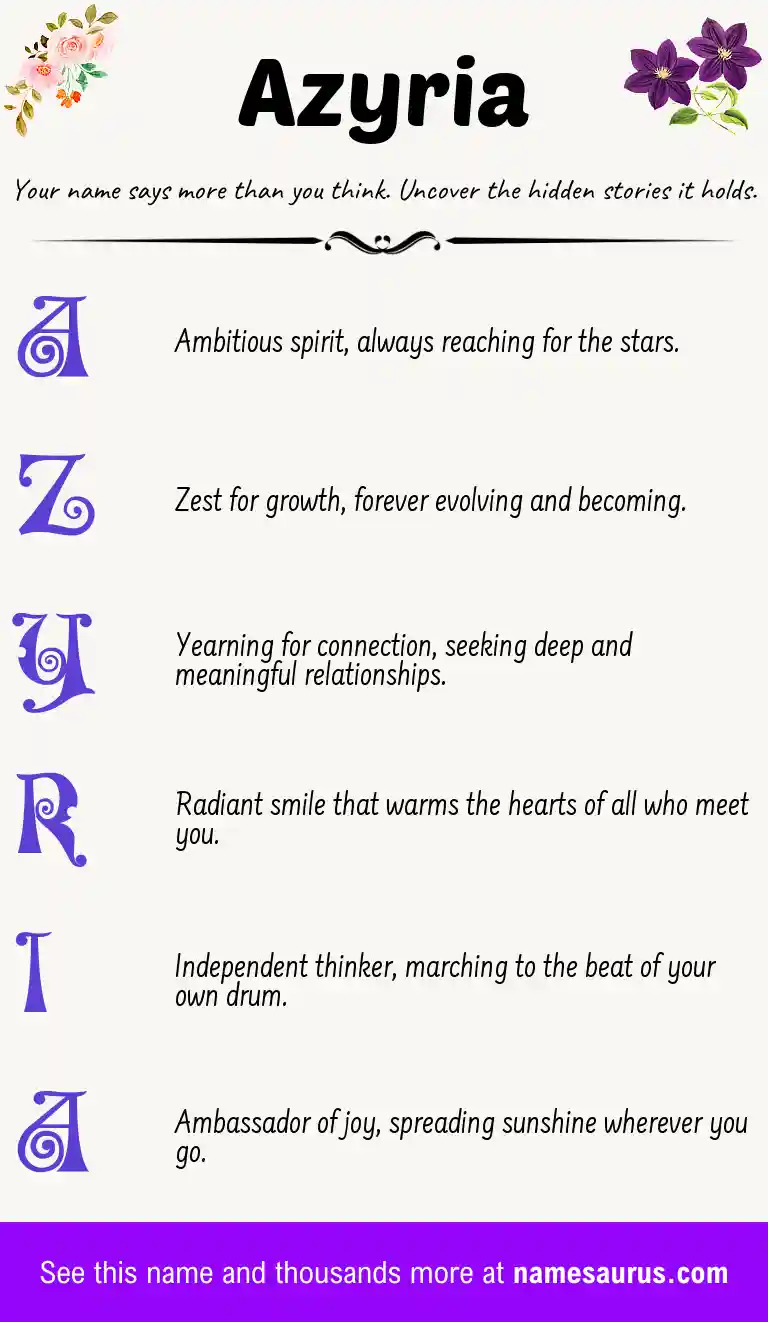 Acrostic poem about Azyria.