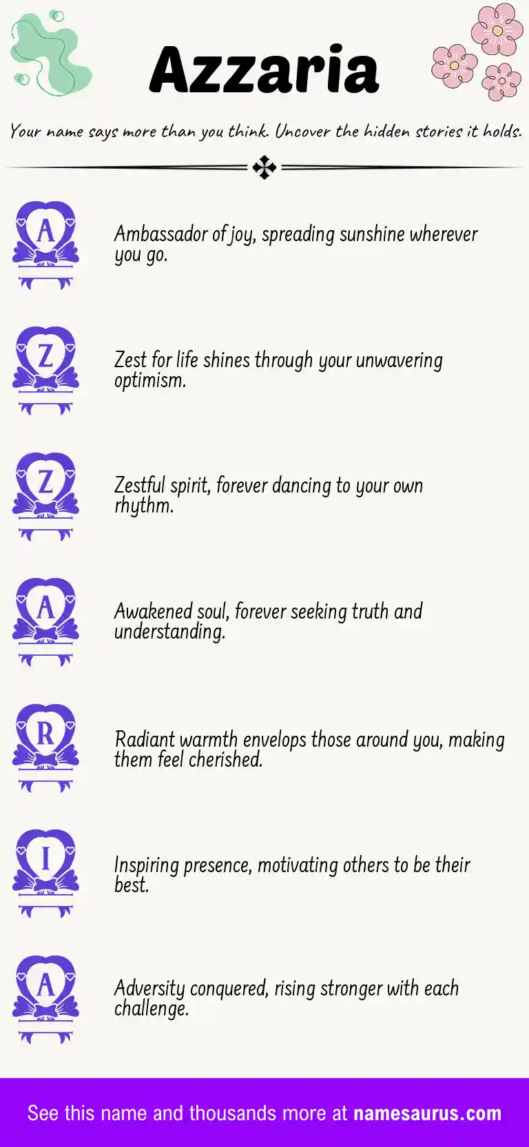 Acrostic poem about Azzaria.