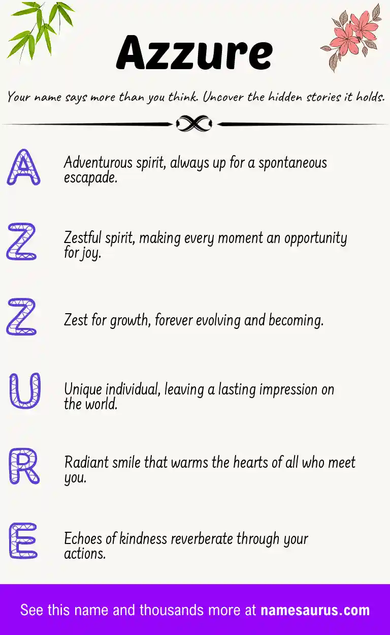 Acrostic poem about Azzure.