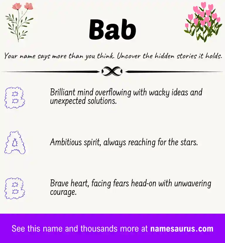 Acrostic poem about Bab.