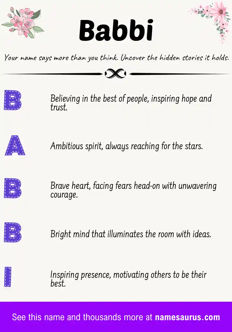 Acrostic poem about Babbi.