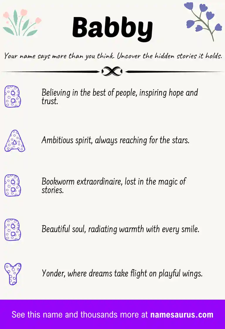 Acrostic poem about Babby.
