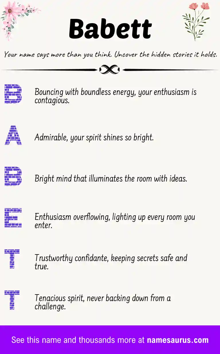 Acrostic poem about Babett.