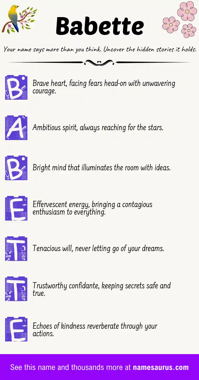 Acrostic poem about Babette.