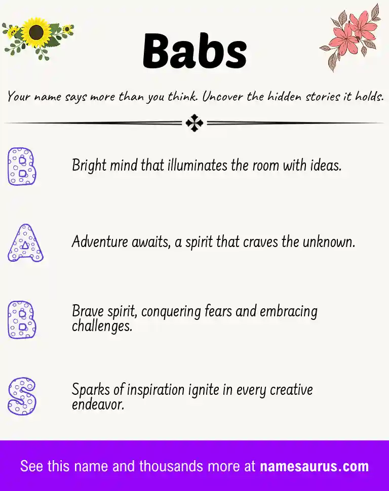 Acrostic poem about Babs.