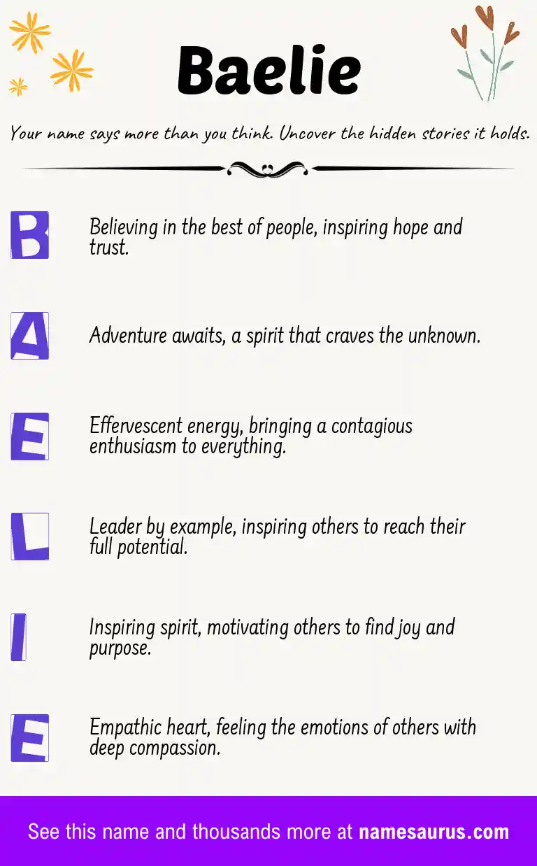 Acrostic poem about Baelie.