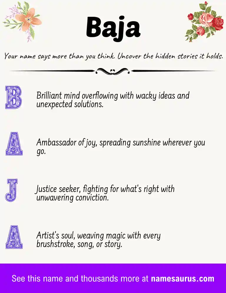 Acrostic poem about Baja.