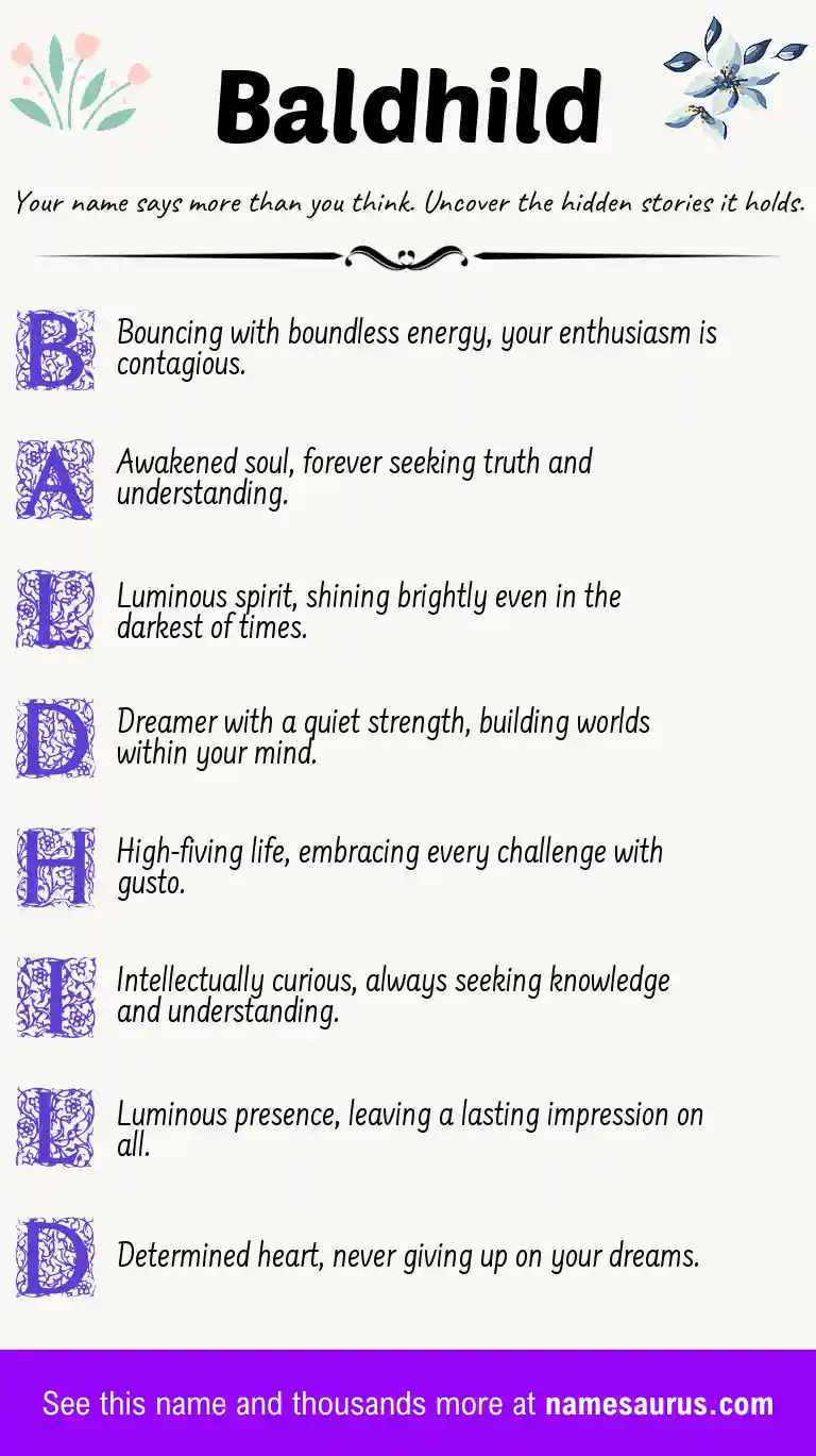 Acrostic poem about Baldhild.
