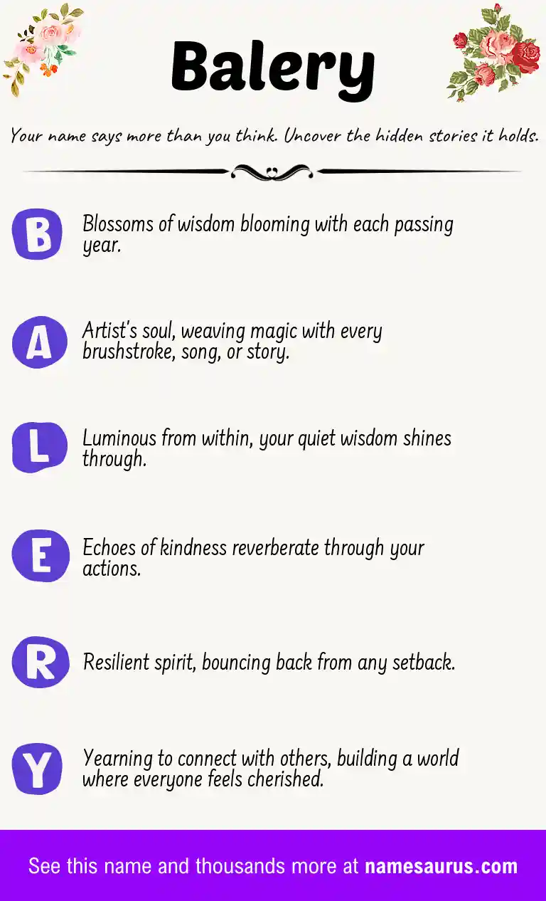 Acrostic poem about Balery.